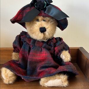 Boyds Bears Red and Black Plaid Stuffed Animal